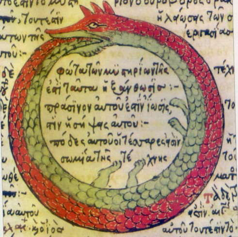 1478 drawing by Theodoros Pelecanos of an alchemical tract attributed to Synesius